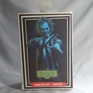 NECA Beetlejuice Ultimate Striped Suit Action Figure 7" New In Box